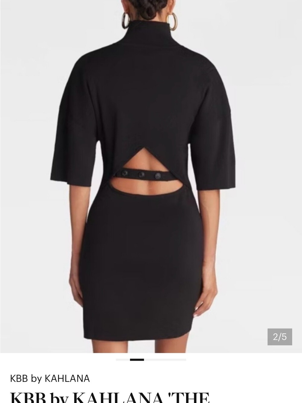 KBB by Kahlana Black Backless Cutout Turtleneck Dress - Picture 5 of 6